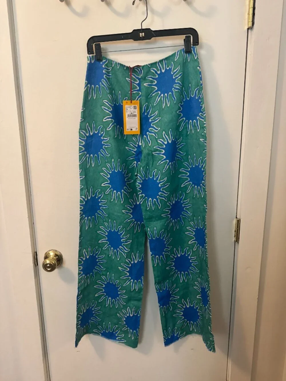 Mango x Simon Miller Wide-Leg Printed Linen Trousers NWT